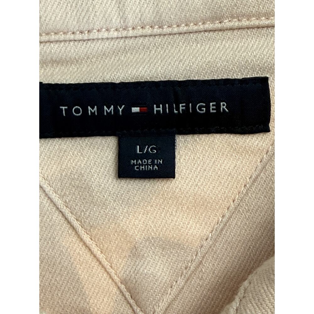 Tommy Hilfiger Womens Pale Pink Blush Denim Trucker Jacket Size Large Y2K Preppy - Picture 4 of 9